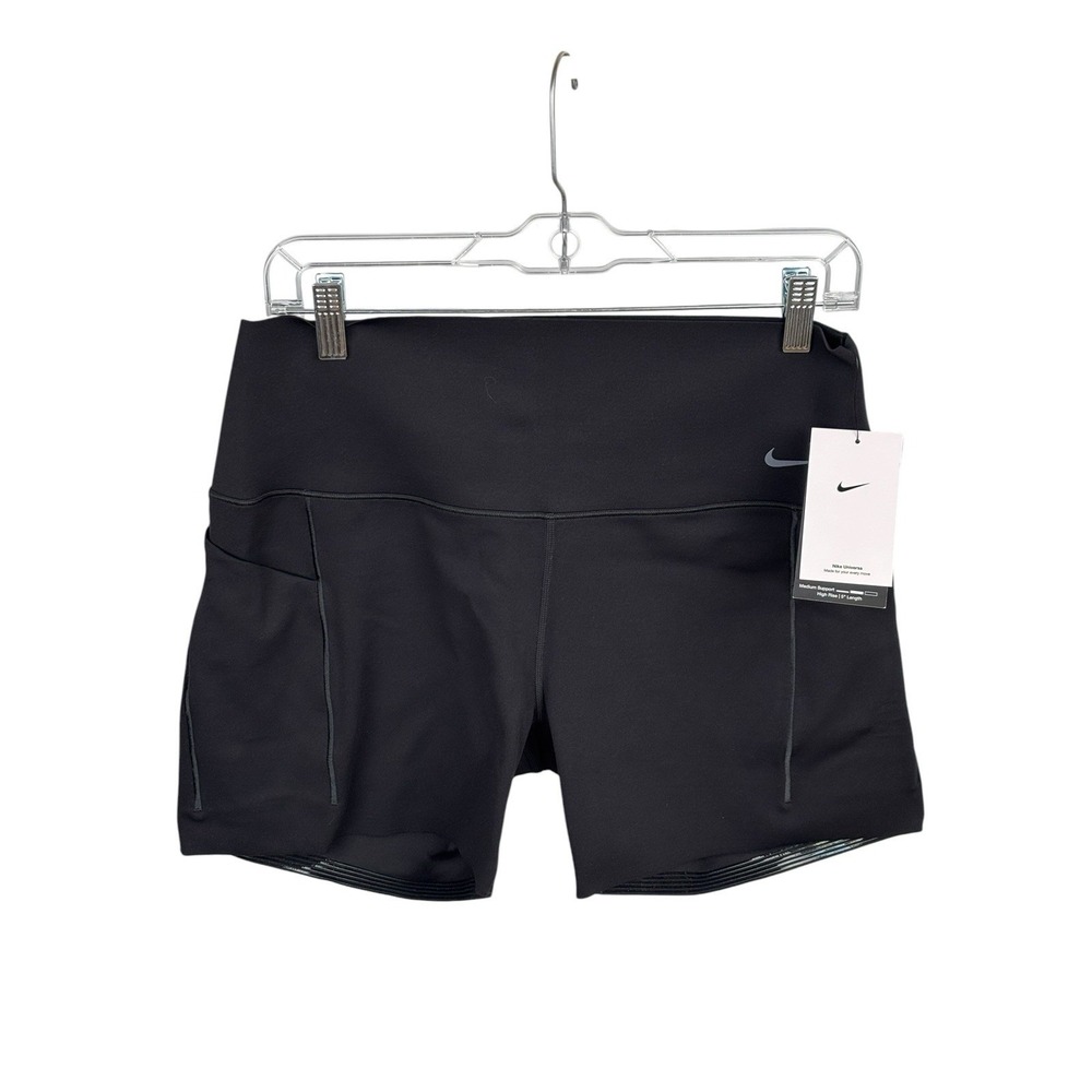 Nike Universa Training Medium Support High Rise 5" Shorts Womens XL Black NWT